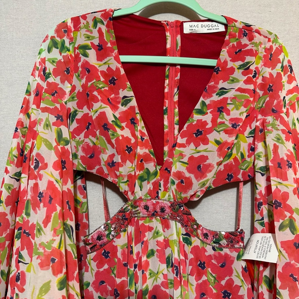 Mac Duggal Floral Pink Mini Dress - Picture 6 of 8